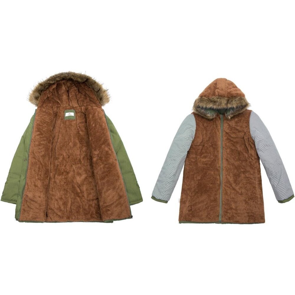 Women's Winter Coats Fleece Parkas Anoraks Hooded Military Jacket Coats - Picture 5 of 6
